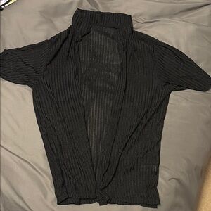 SHEIN Black Ribbed Swim Coverup